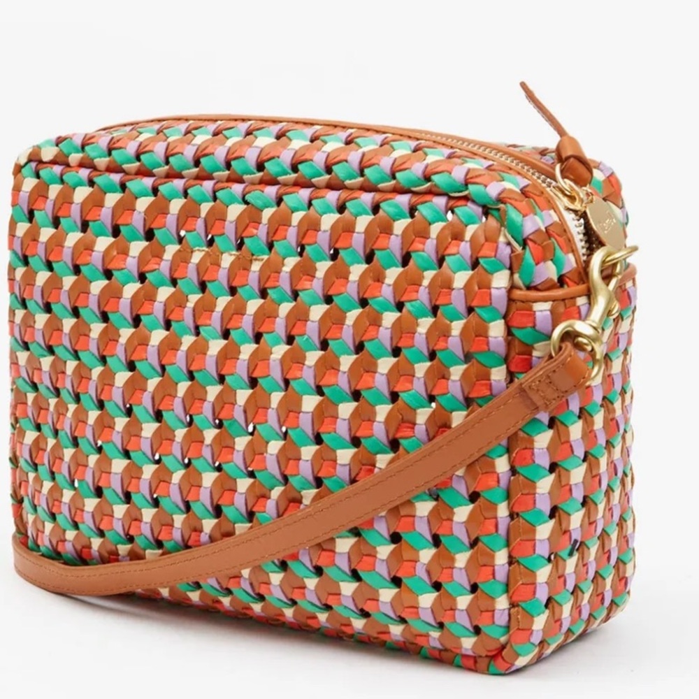 Clare V. Marisol Bag in Multi rattan woven